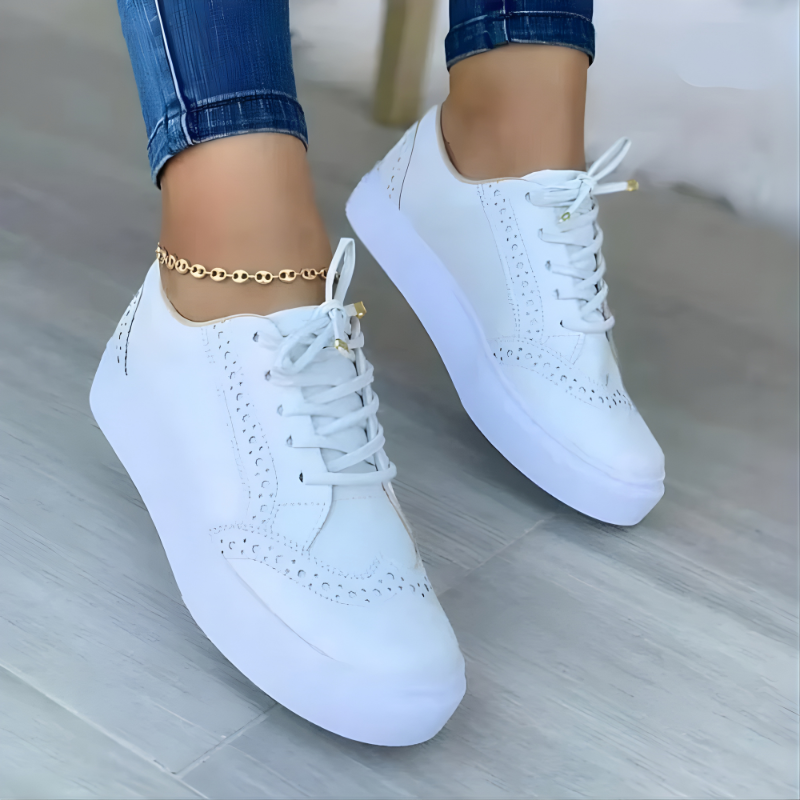 Emma trendy orthopedic sneakers in white