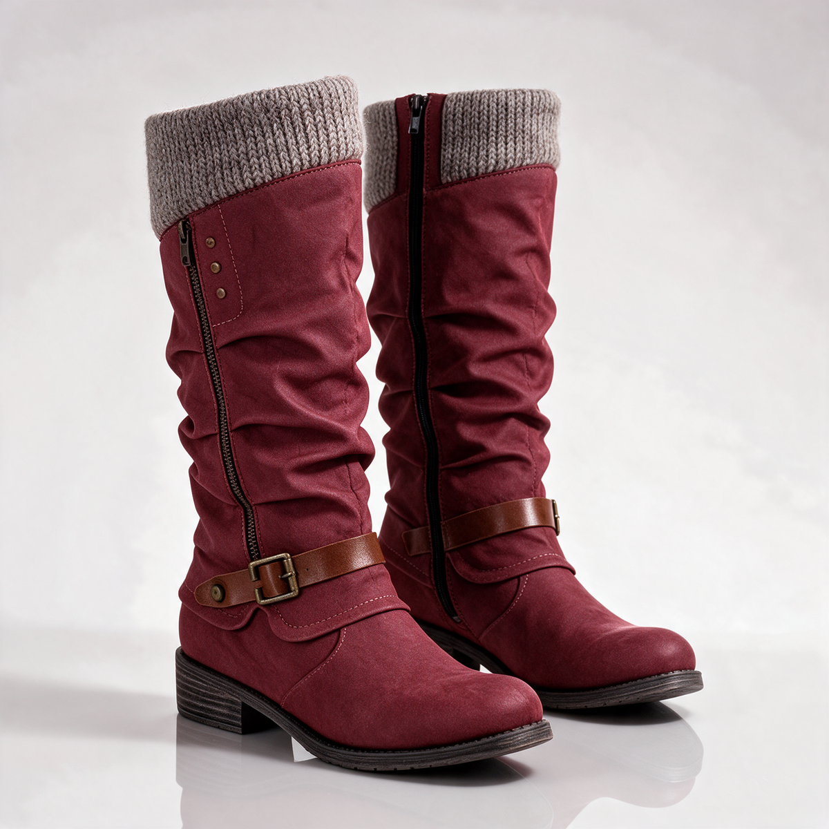 Greta boots in burgundy