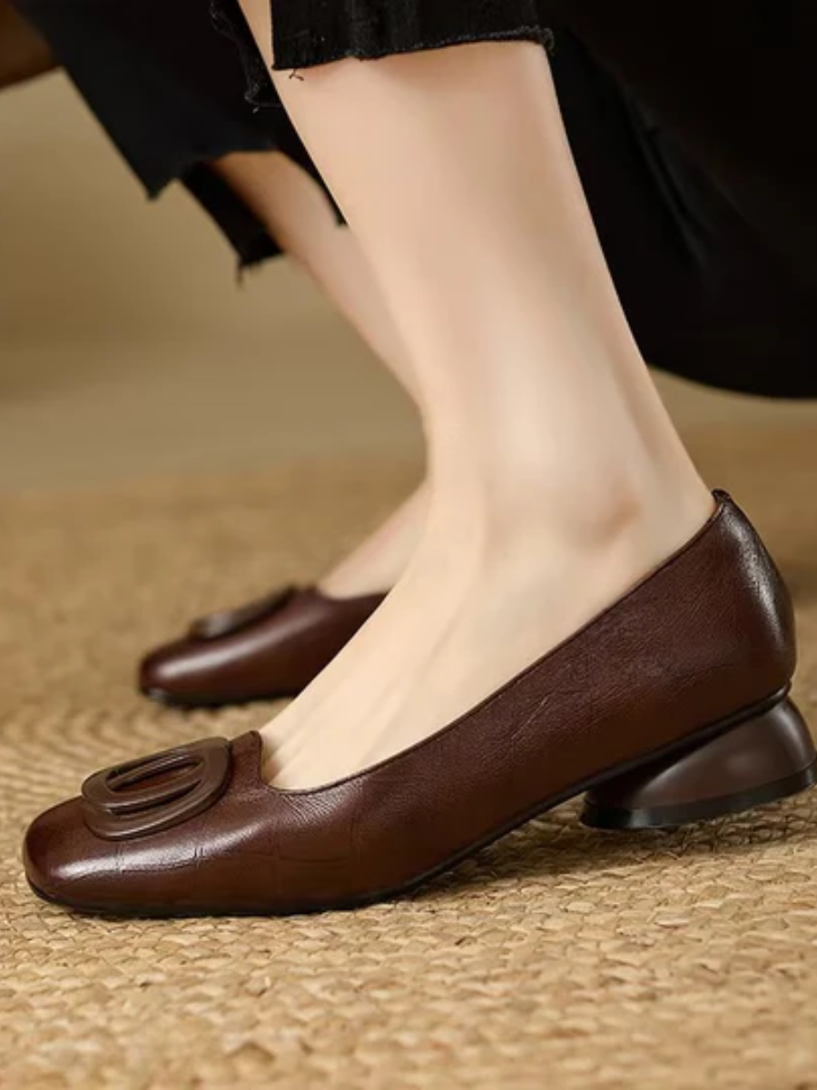 Opium | Quilted Ring Leather Flats