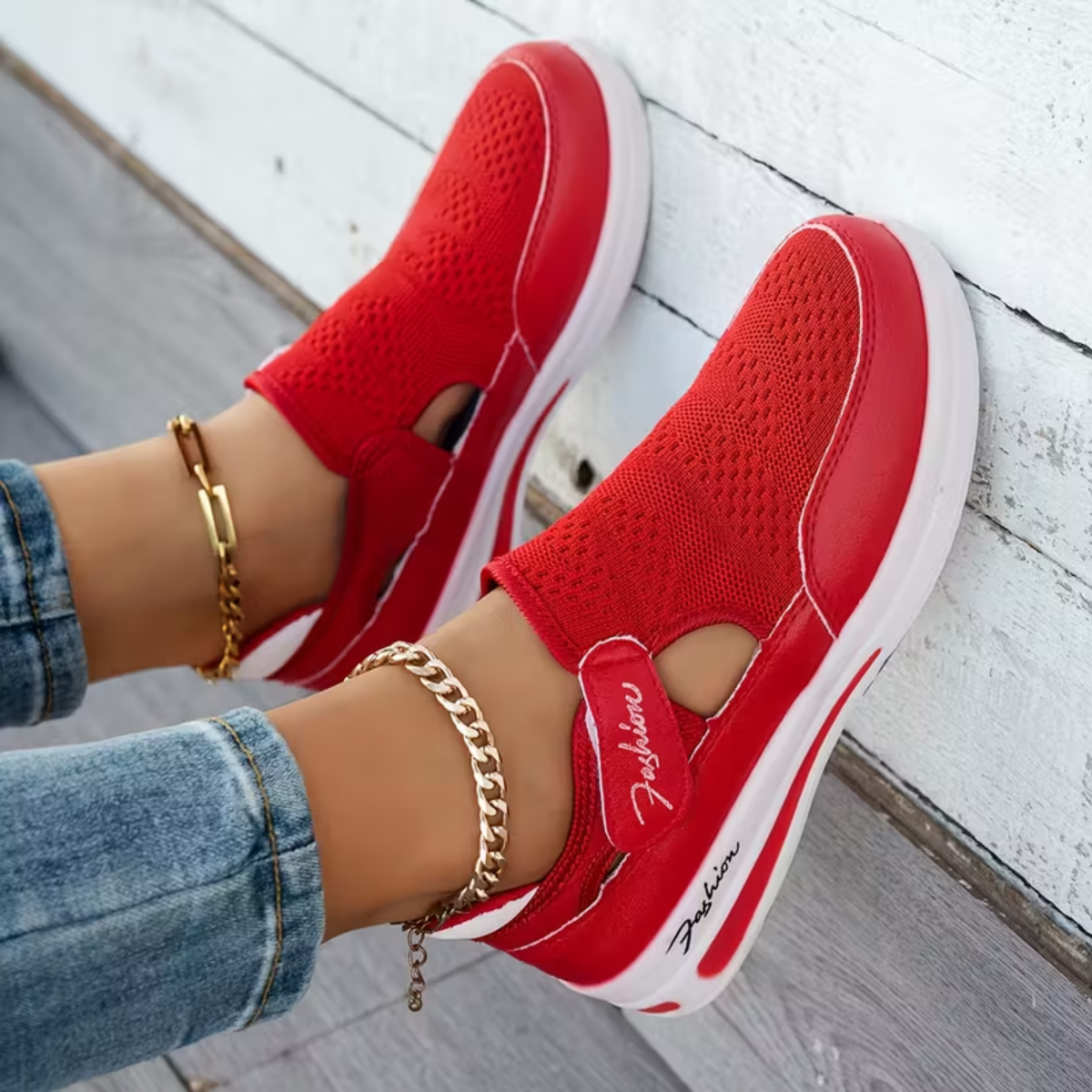 Allison orthopedic sneakers in red