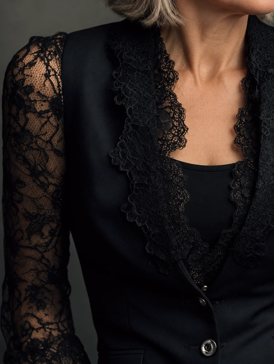 Nadine | Elegant Top with Sheer Sleeves