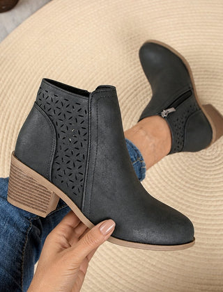 Celestine cutout comfort ankle boots - Charcoal Gray