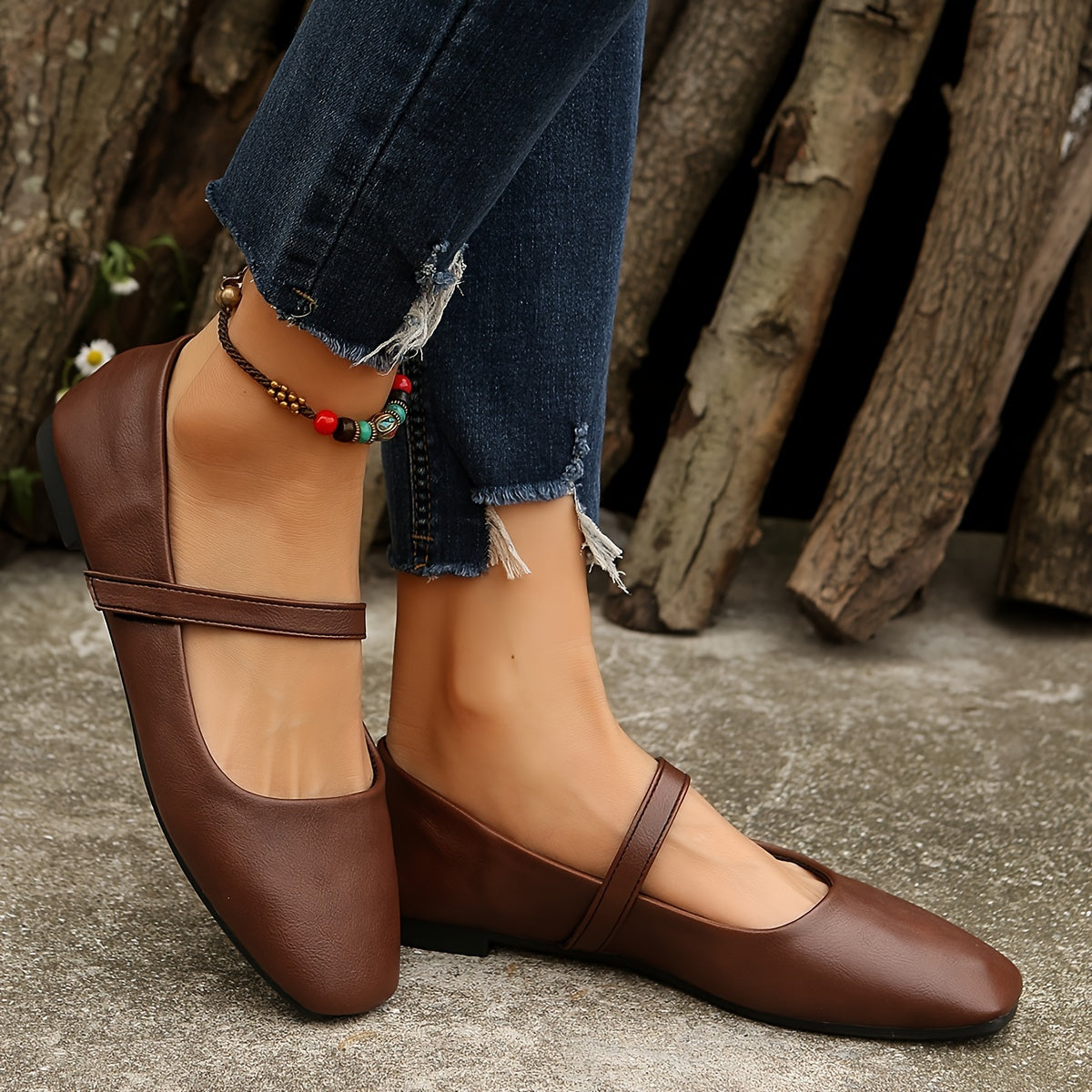 Romilly | Square-Toe Mary Jane Flats