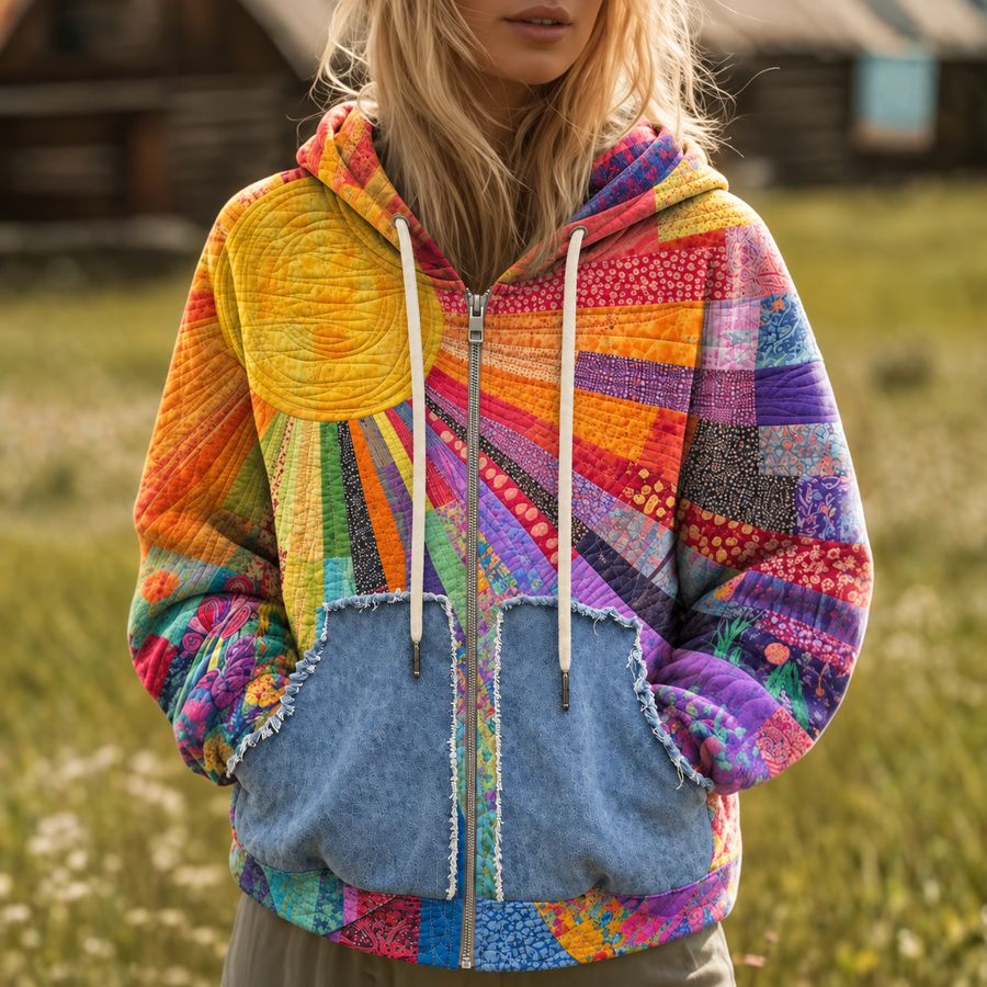 Adriana Wildflower Quilted Hoodie