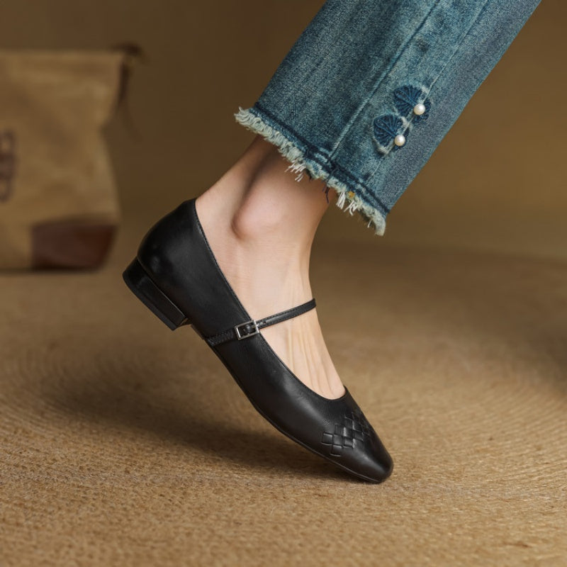 Verna | Square-Toe Mary Jane Flats
