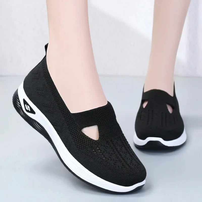 Marion soft sole breathable shoes in black