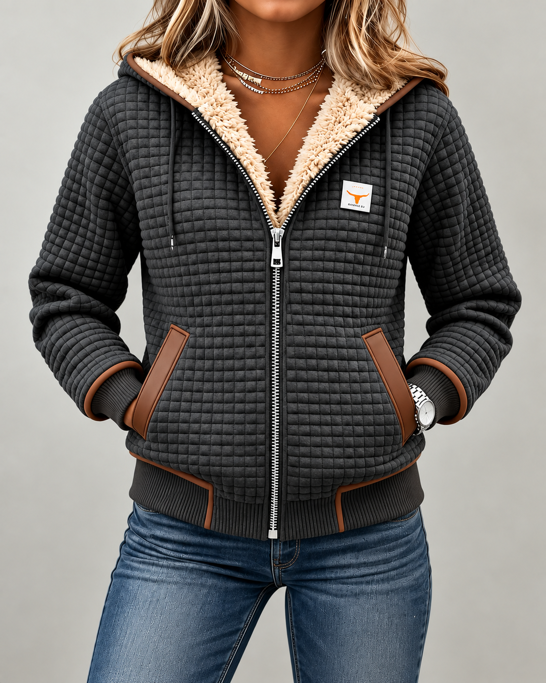 Sandra | Sherpa-Lined Quilted Hooded Jacket