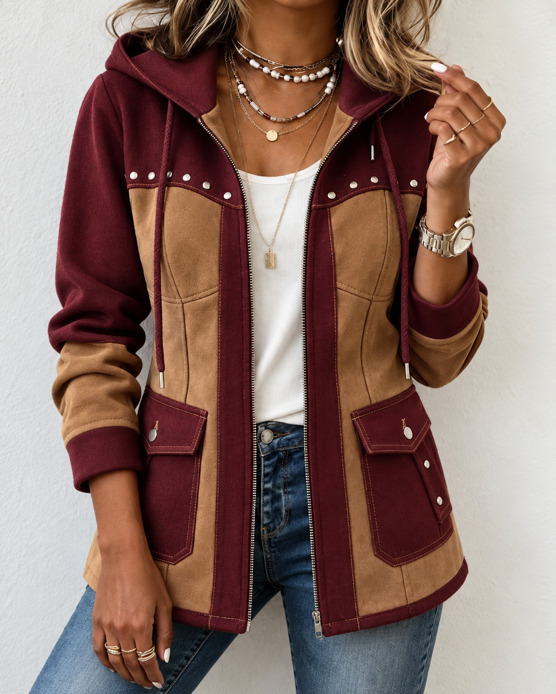 Fawnridge™ | Patchwork Hooded Jacket