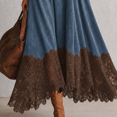Delia lace hem maxi dress detail
