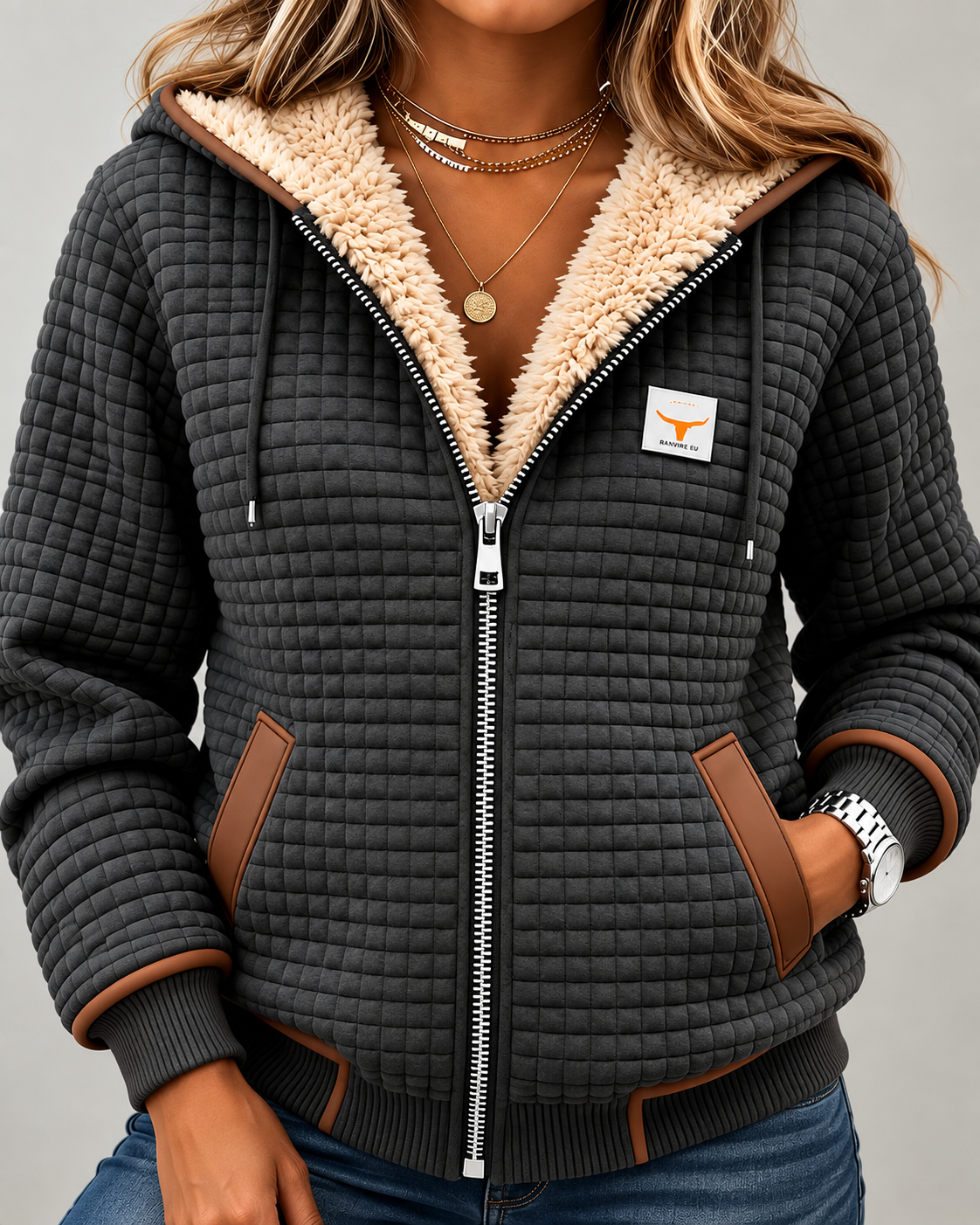 Sandra | Sherpa-Lined Quilted Hooded Jacket