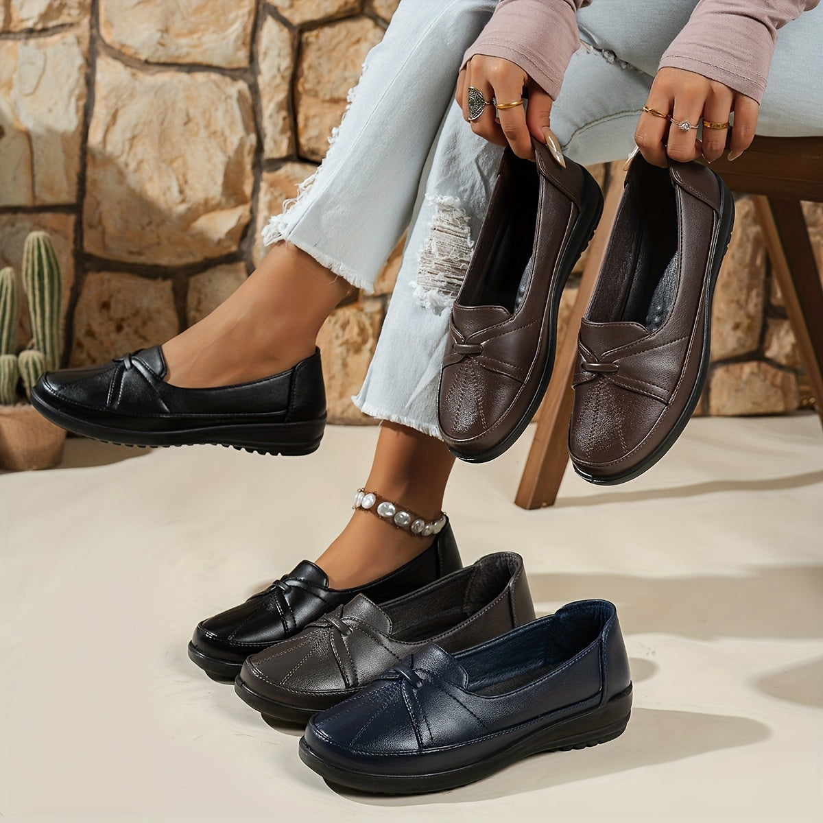 Prue | Knot Detail Comfort Loafers