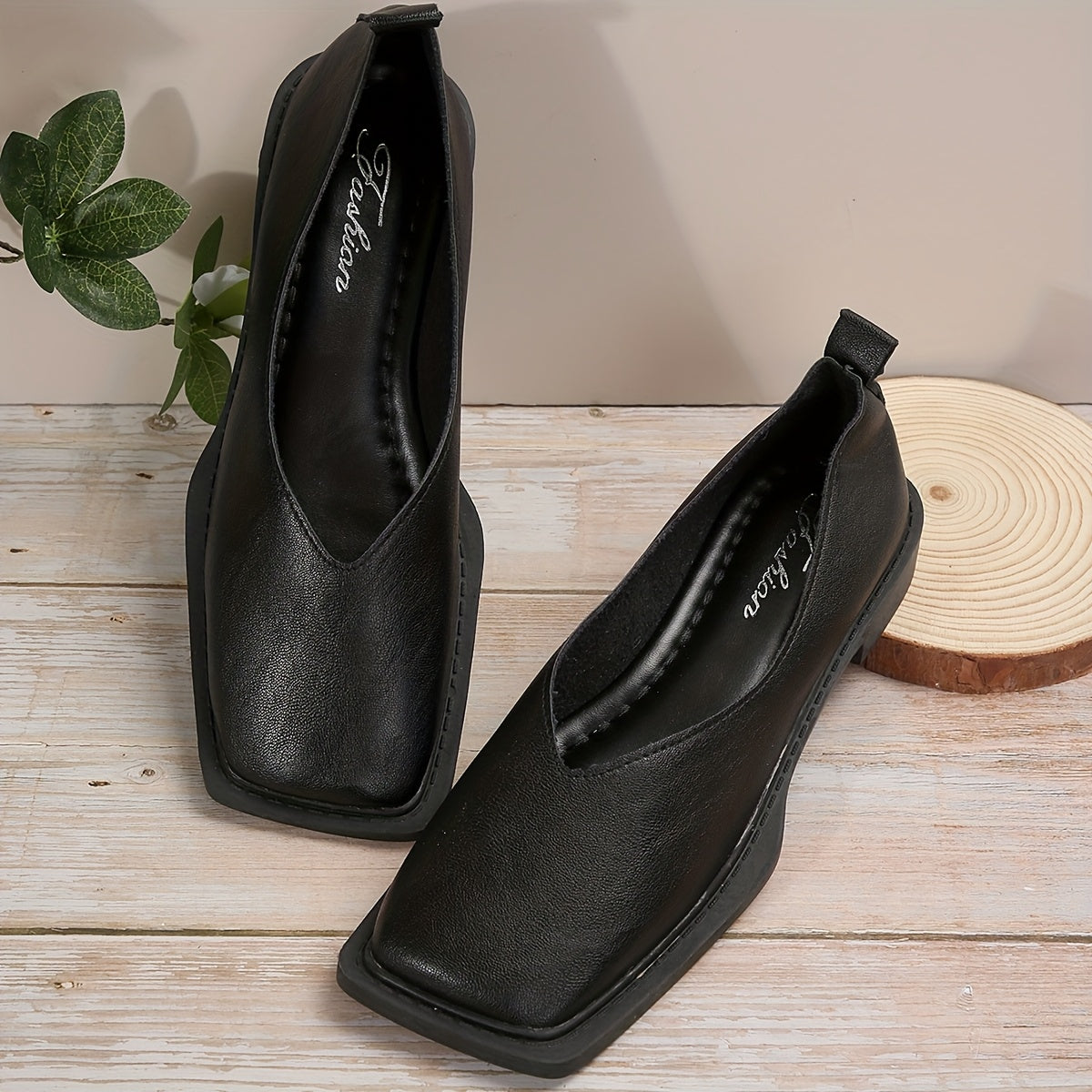 Livvy | Sculpted Square-Toe Flats