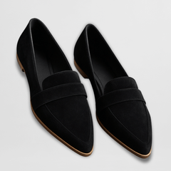 Joanna Pointed Flat Loafers in black