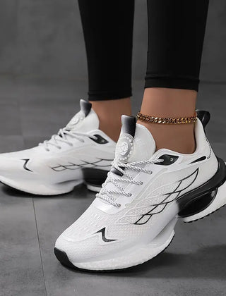 Hailey breathable platform sneakers in white