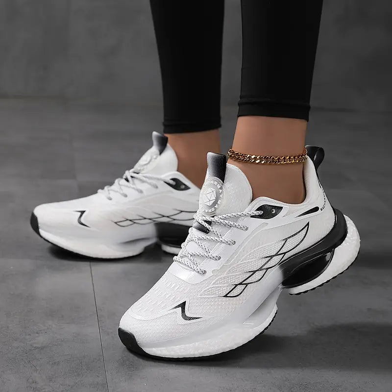 Hailey breathable platform sneakers in white