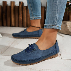 Molly Soft Lace-Front Moccasins in blue