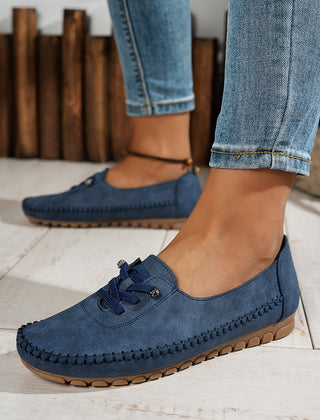 Molly Soft Lace-Front Moccasins in blue