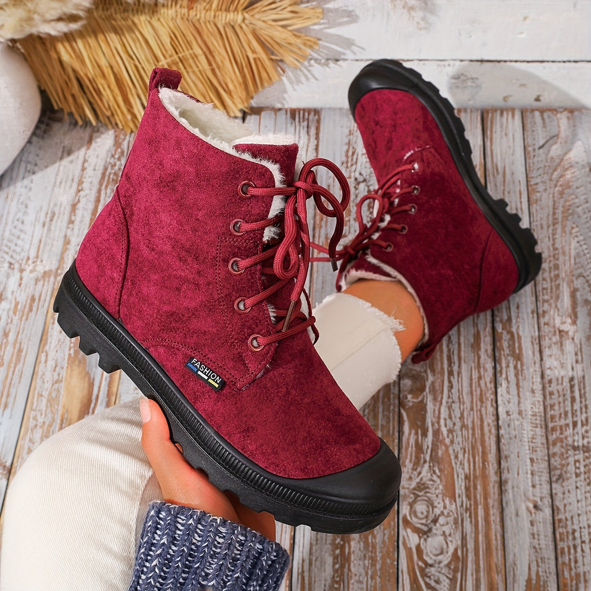 Rosalind | Cozy-Lined Lace-Up Snow Boots