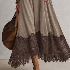 Odessa lace hem maxi dress detail