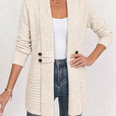 Lidia | Fitted Open-Front Cardigan - Apricot