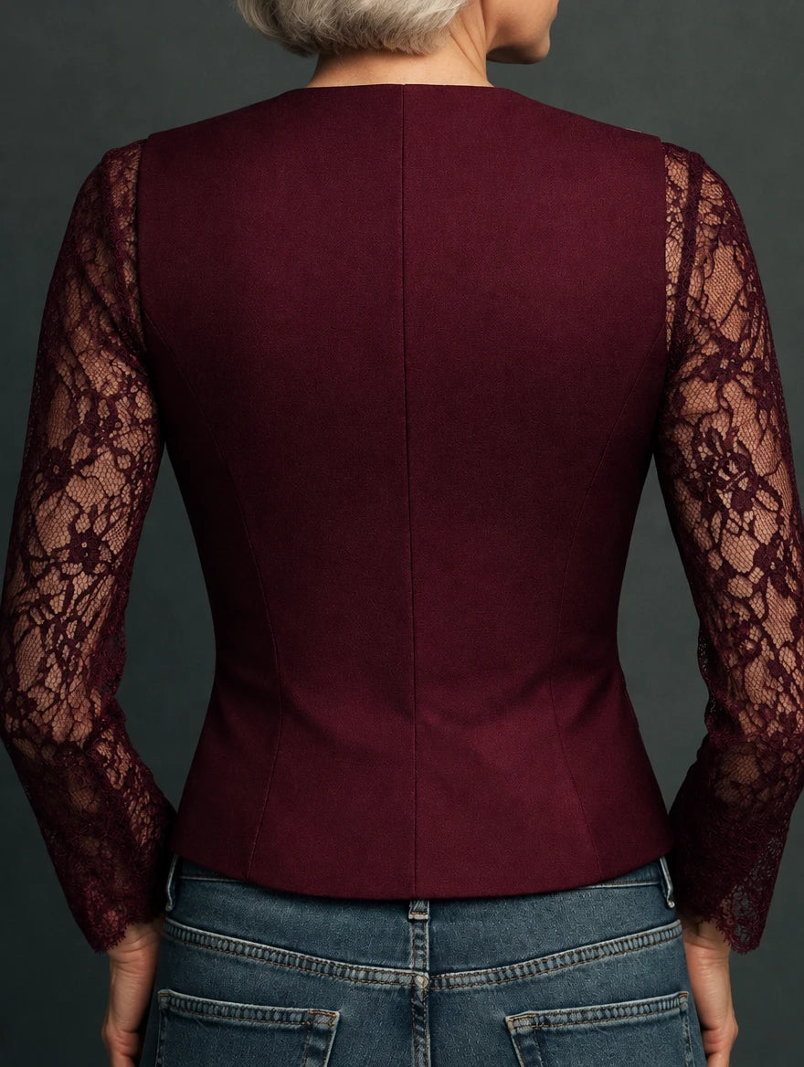 Nadine | Elegant Top with Sheer Sleeves