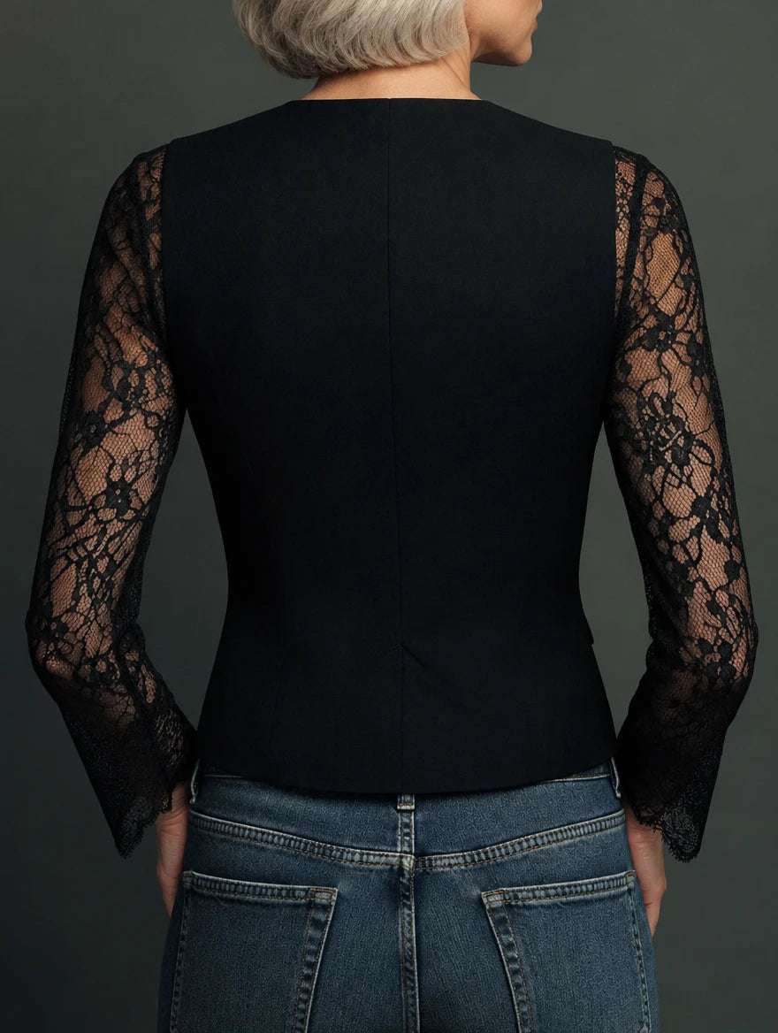 Nadine | Elegant Top with Sheer Sleeves