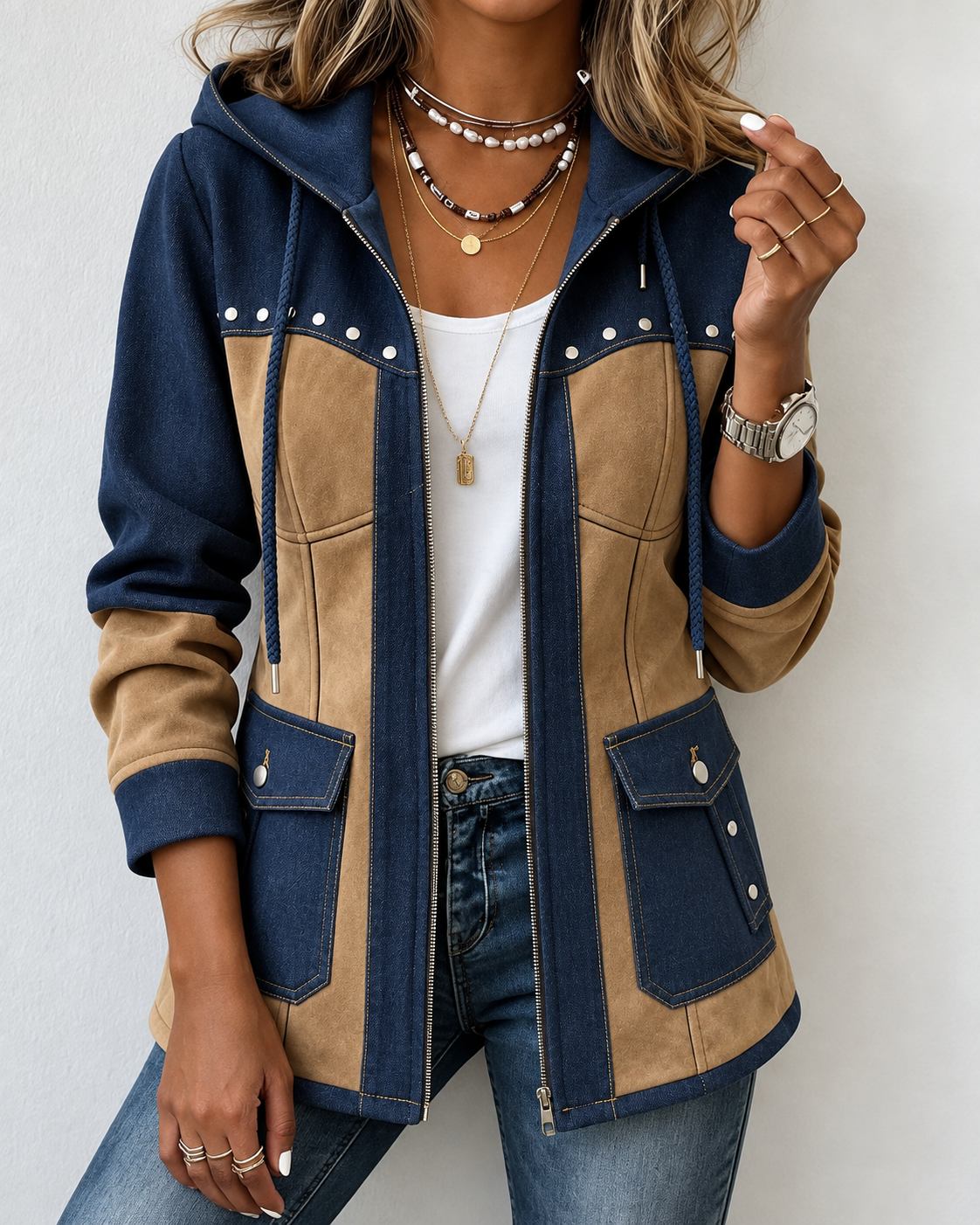 Fawnridge™ | Patchwork Hooded Jacket