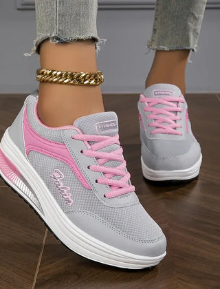 Della orthopedic air cushion sneakers in gray-pink
