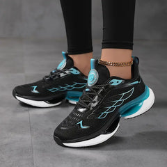 Hailey breathable platform sneakers in black