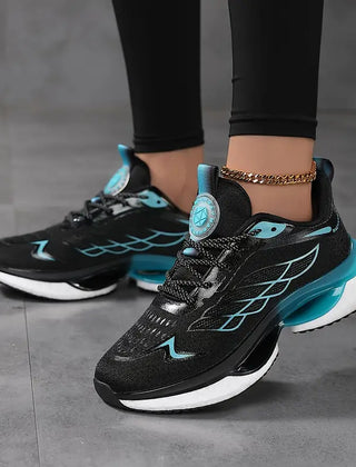 Hailey breathable platform sneakers in black
