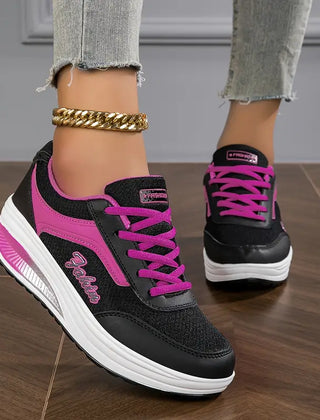 Della orthopedic air cushion sneakers in black-purple