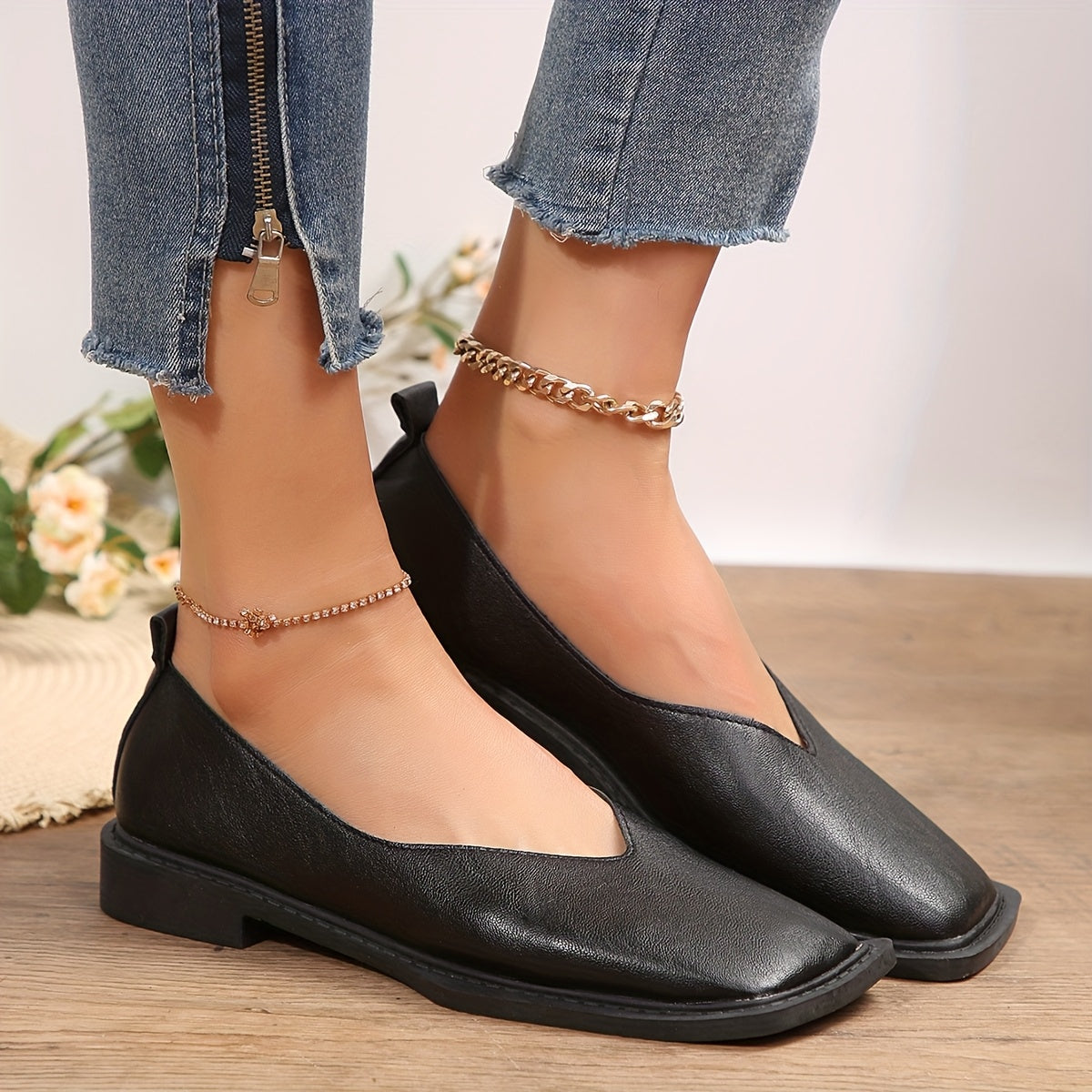 Livvy | Sculpted Square-Toe Flats