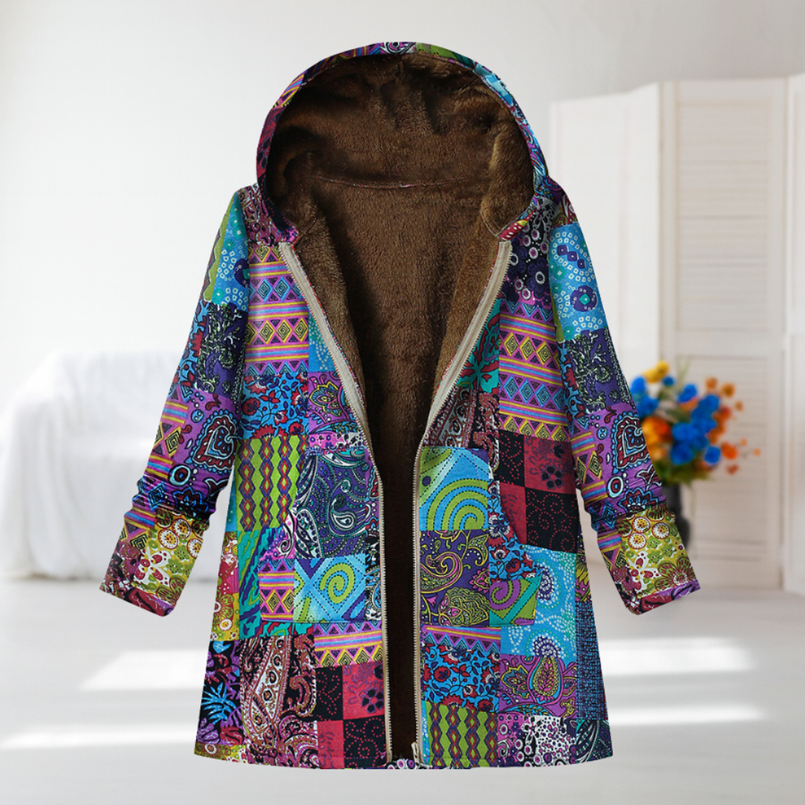 Aurore Coat in blue multicolor