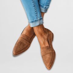 Joanna Pointed Flat Loafers in camel