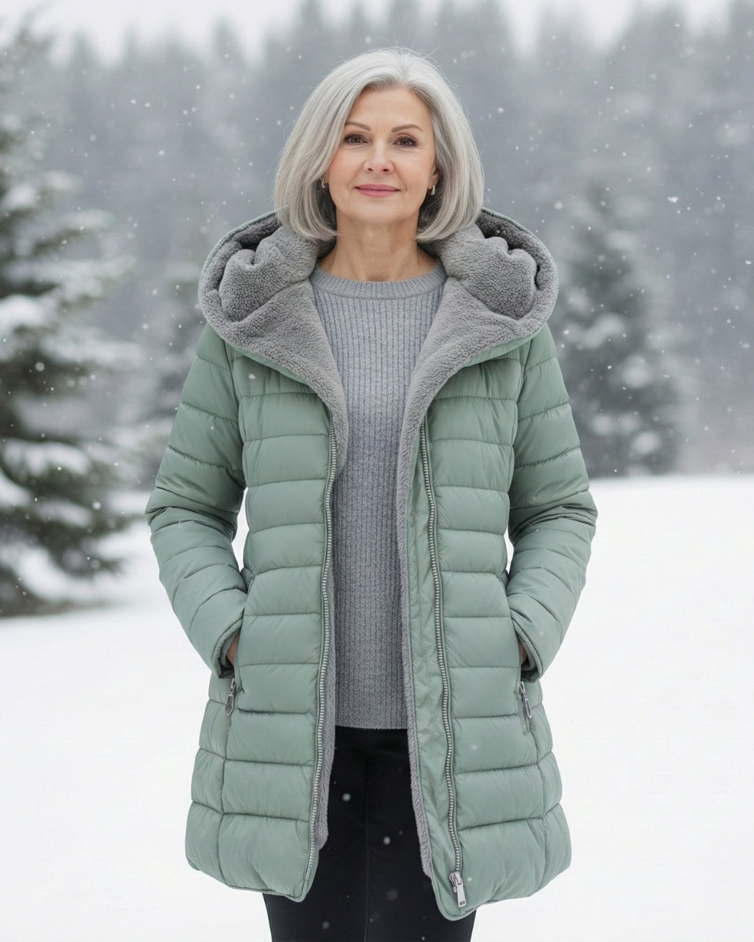Alicia | Padded Jacket with Cozy Lining - Light Green
