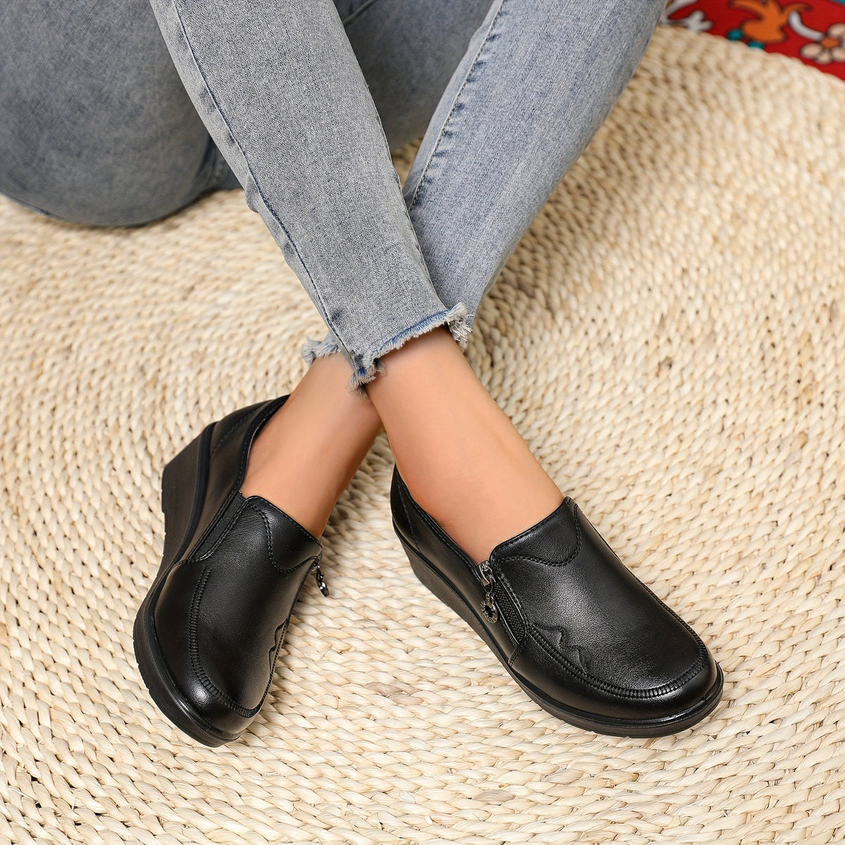 Wynne | Side-Zip Wedge Loafers