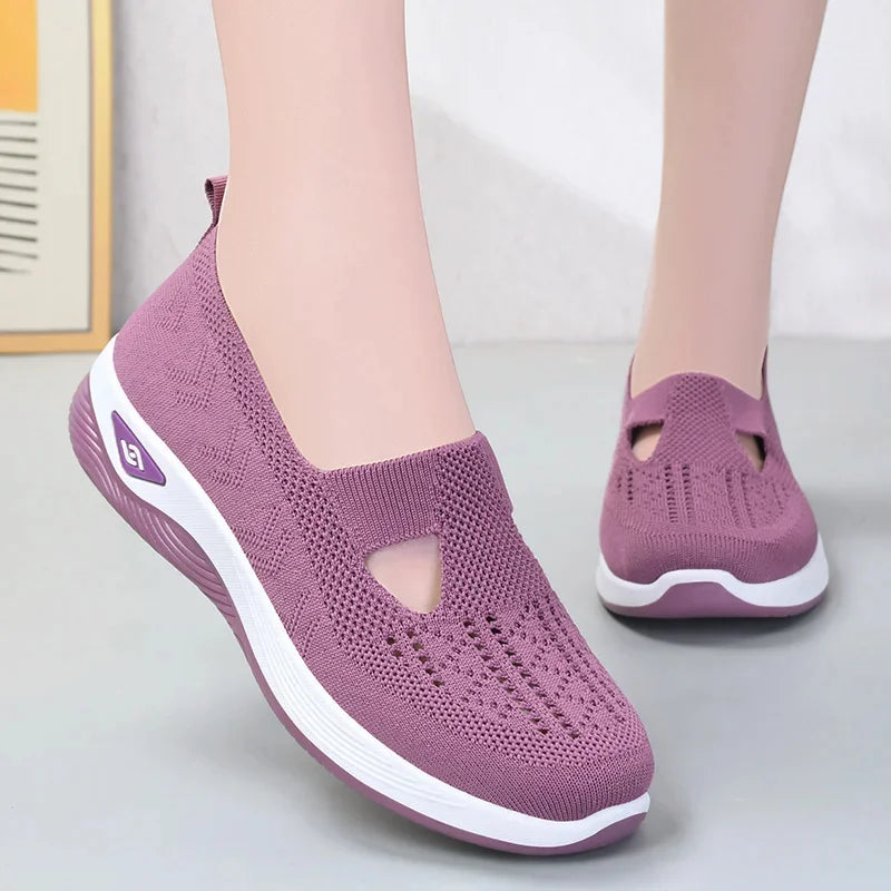 Marion soft sole breathable shoes in purple