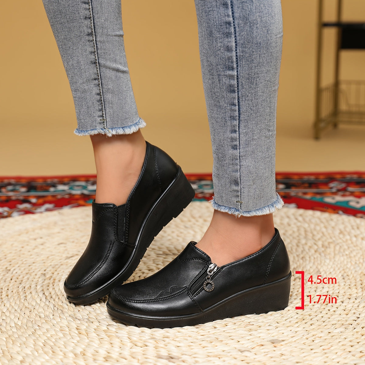 Wynne | Side-Zip Wedge Loafers