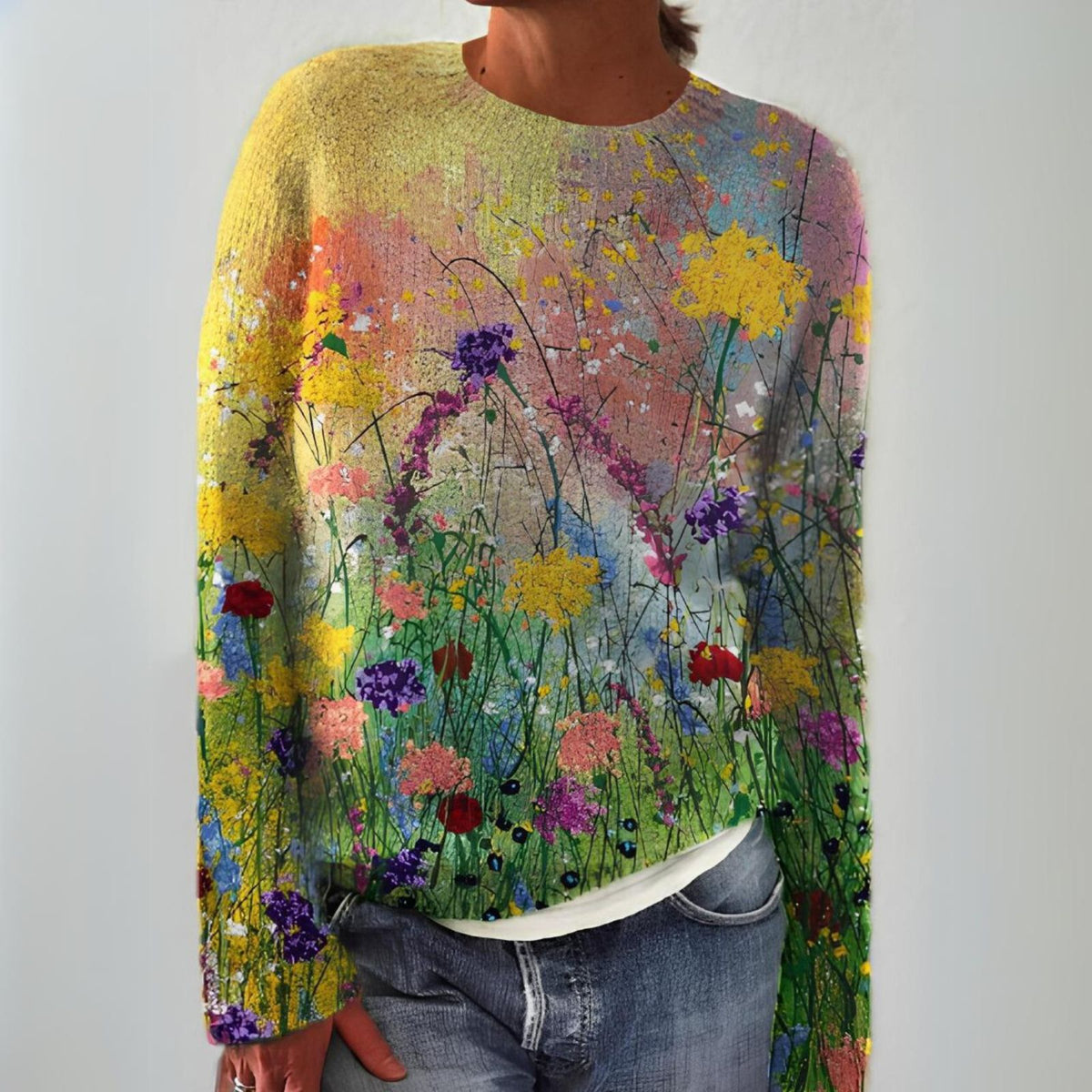 Manon | Flower Meadow Knit Sweater