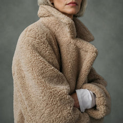 Odile cozy oversized coat, detail