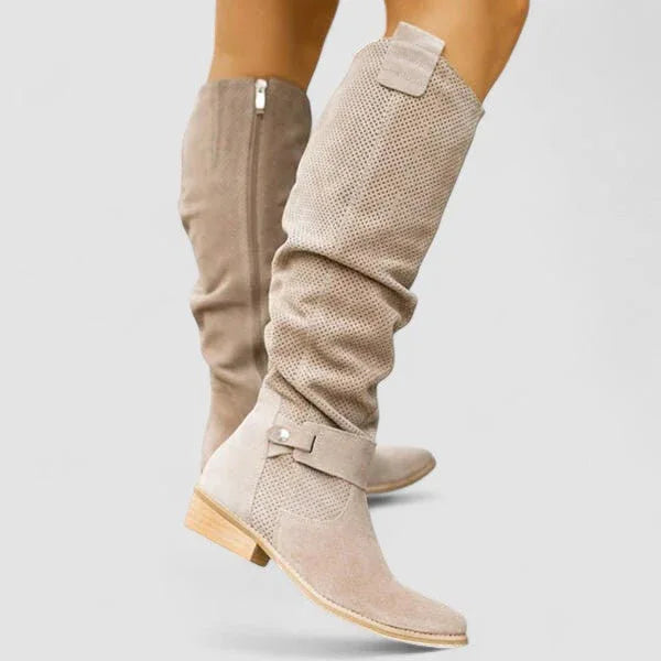 Hazel | Orthopedic Western Boots in Beige