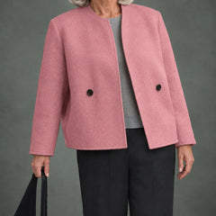 Blandine short double-breasted coat in pink