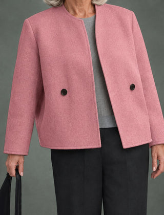 Blandine short double-breasted coat in pink