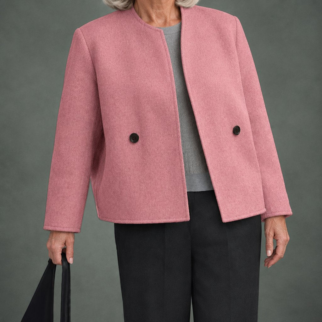 Blandine short double-breasted coat in pink
