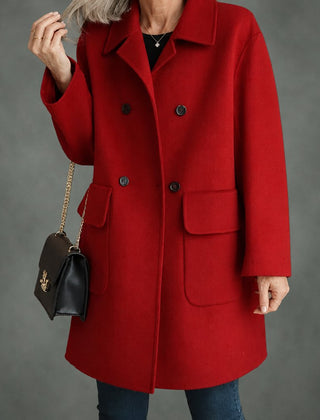 Fabienne tailored coat in red