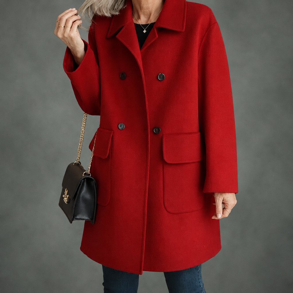 Fabienne tailored coat in red