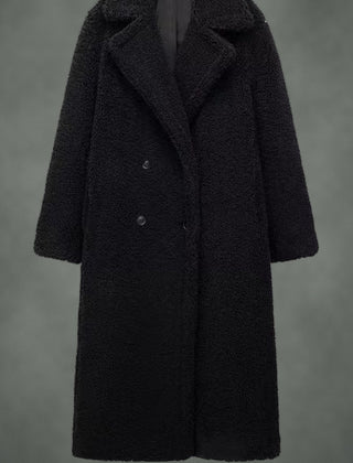 Odile cozy oversized coat in black