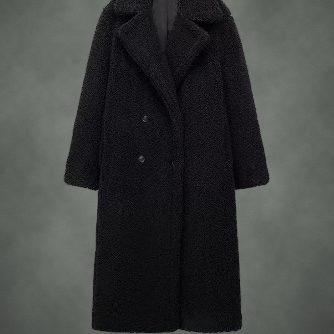 Odile cozy oversized coat in black