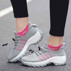 Emily orthopedic sneakers with stretchable cushion in gray pink