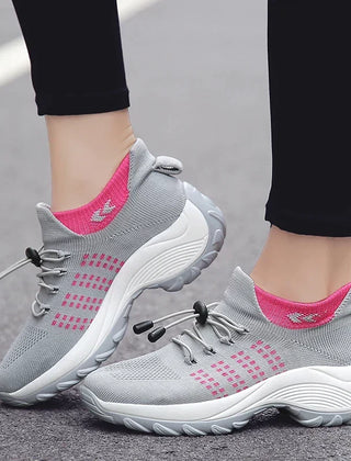 Emily orthopedic sneakers with stretchable cushion in gray pink